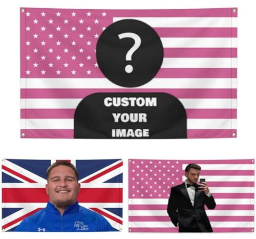 Personalized American Flag with Your Photo – Custom Printed Photo Flag for Home Decor, Gifts, Bedrooms, Dorms, Parties | Upload Any Image or Celebrity Design