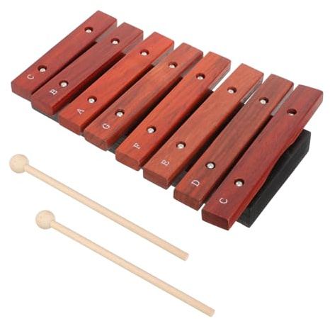 Gatuida 8-tone Wooden Xylophone for Kids Mallets, Redwood Glockenspiel Musical Instrument for Toddlers and Beginners, Educational Percussion Toy for Children’s Music Learning Random Color