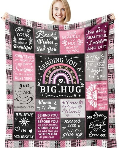 AJIYUEOU Gifts for Women Hug Blanket,Get Well Soon Gift for Her | Birthday Gifts Blanket Friendship Gifts for Women Best Friends Sisters Mum Girlfriends Wife Daughter 130*150CM