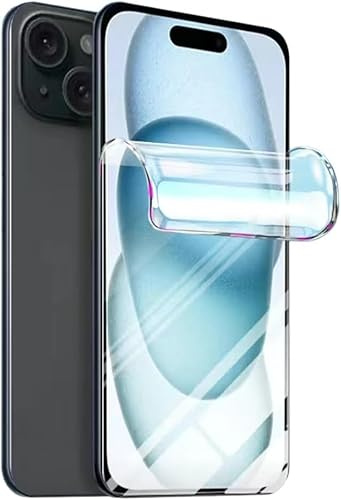 Lyepetik 【2 Pezzi】 Pellicola Protettiva Idrogel per iPhone 15 5G, Trasparente Morbido Protezioni per Lo Schermo [Alta Sensibilità][Antigraffio][Anti-bolle]