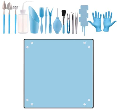 brooksnaji Gartengeräte-Set – mit wasserfester Erde-Grabmatte, Werkzeugen zum Umtopfen Pflanzen, Mischen Erde Gießen | Ideal für Haus Garten, zur Pflege Sukkulenten, Zierpflanzen, Bonsai