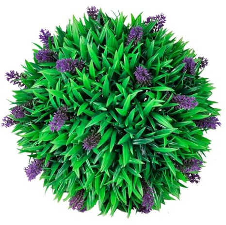 Solivagant Set Palle di Bosso Artificiale 2 pz con Lavanda 30 cm,Verde,1.2kg