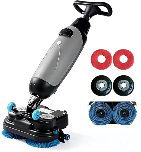 Lakenbroade Autolaveuse de Sol Automatique Mini, sans Fil et alimentée par Batterie, Largeur de Nettoyage de 43 cm (17 Pouces), autonomie de 90 Minutes Gray
