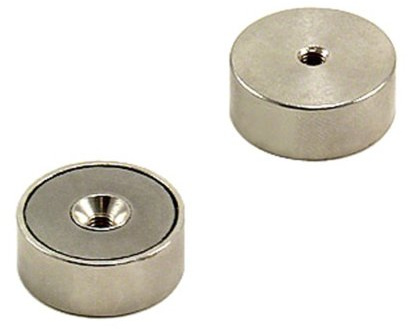 Samarium Cobalt Pot - Magnet Mit M4 - Gewinde Für Motoren, Elektromotoren, Turbomaschinen und Sensoren - 25mm Durchmesser x 10mm Dick - 16,7kg Zug - Pack von 4