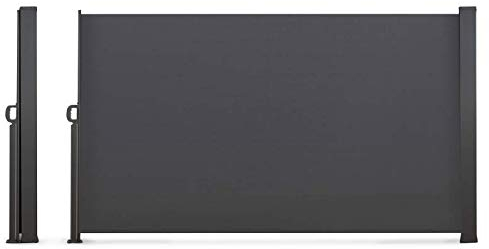 IDMarket - Paravent extérieur rétractable 200 x 400 CM Gris Anthracite Store latéral