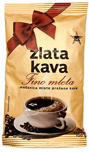 ZLATA KAVA Premium Dark Roast Ground Coffee Powder – Finely Ground Arabica & Robusta Coffee Beans – Strong Aroma & Rich Flavor – Perfect Ground Coffee Gift Set – Pack of 5 (100g x 5)