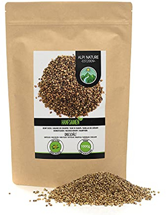 Alpi Nature Hampafrön Oskalade 1kg, Oskalade Hampafrön, Hela Hampfrö Hjärtan, Glutenfri