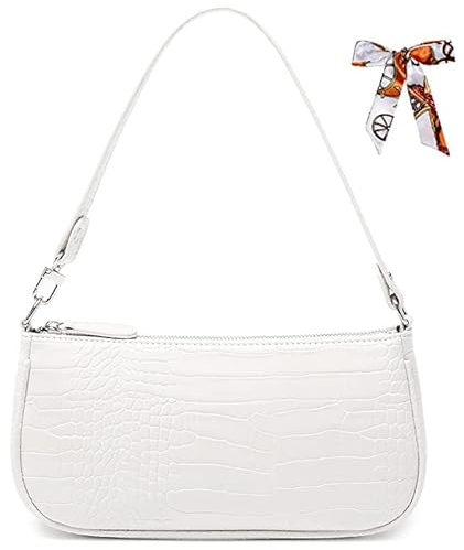 Aucuu Umhängetasche, 90er Krokoprägung-Druck Retro Classic Henkeltasche Tasche Kleine Vintage Schultertasche Crossbody Handtasche Mini Bag für Damen