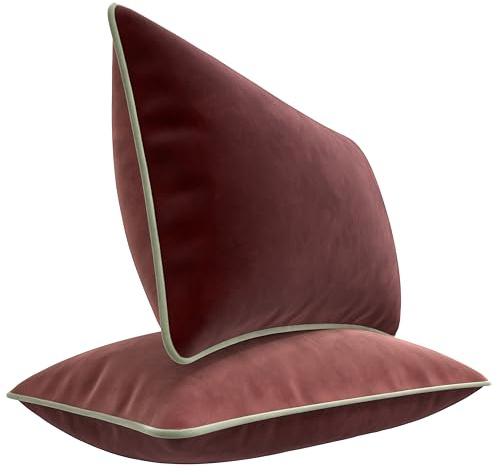 Blau Marité Set de 2 Fundas Cojín Terciopelo. Fundas Cojines Decorativos. Funda Cojin Sofa Terciopelo. Cojin Cama. Cojines salón. Relleno no Incluido. (Berenjena, 30x50cm)