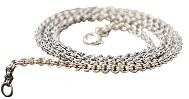 ANAZOZ Kette Ohne Anhänger Silber 45 cm, Halskette Mann Hip Hop 2mm Breit Gliederkette Silber