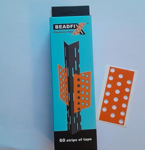 Beadfix Plasterers Tape, Orange Plastering Tape, Strong Tape for Plaster Beads, Bead Tape, (75mm x34mm) (1 Box)