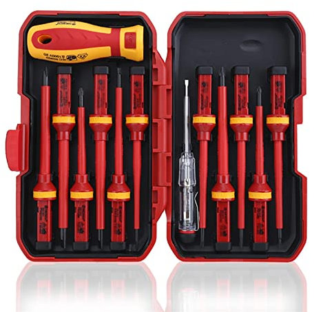 Samnuerly Screwdriver Set Insulated 13/25 in 1 Precision Multi Bit Kit Magnetic Hex Screw Driver Electronics Hand Tools (Color : 13 in 1)