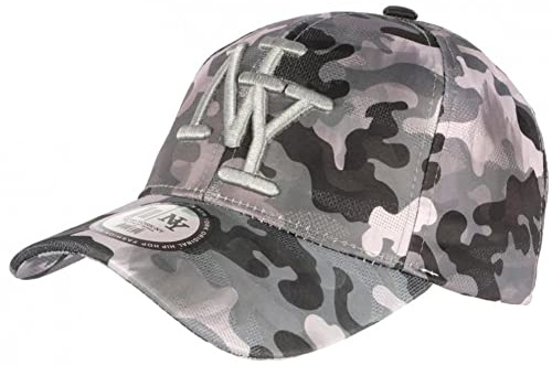 Casquette NY Camouflage Grise et Noire Fashion Army Baseball Kaska - Taille Unique - Gris