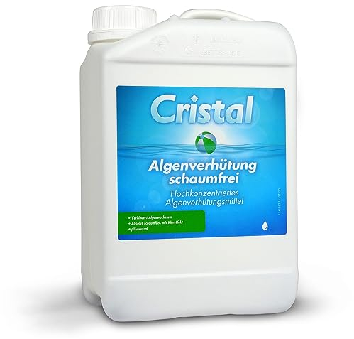 Cristal 3 l Algenverhütung SCHAUMFREI zur Verhinderung von Algenwachstum im Pool - Algenschutz für Schwimmbad & Whirlpool - Algenvernichter Algizid Algezid flüssig Poolklar