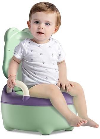 LILIIN Kinder Töpfchen Toilette, Baby Toilettensitz Toilettentrainer mit Griffe&PU-Kissen, Toiletten Topfstuhl Kindertoilette Baby Potty, für Kleinkinder, Grün, Typ A