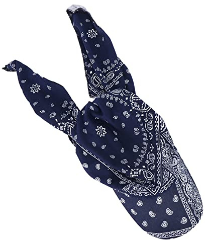 Damen Bandana mit Schirm Haarband Sommer Sonnenhut Kopftuch Visor Strand Cap Bandana Sonnenschutz Mütze Marine Einheitsgröße