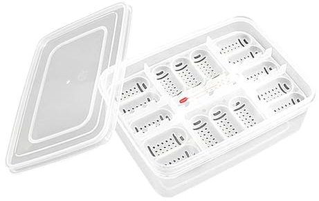 Teksome Brutkasten für Reptilien-Eier, Reptilien-Zuchtbox - 16 Gitter transparenter Eierbrutkasten | Brutkasten, Brutkasten für Geckos, Eidechsen, Löwenmähne, Brutkasten