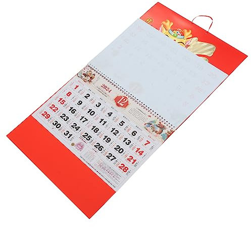 Parliky Chinesischer Wandkalender Traditioneller Drachenkalender Für Jahr Drachen Neujahrsdekoration Darstellung Chinesischen Kultur Leicht Aufzuhängen Und Praktisch Für Überprüfung