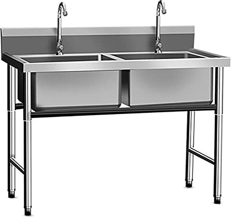 GLMGBP Éviers, évier Utilitaire en Acier Inoxydable, évier de Cuisine Industriel, évier Commercial avec Robinet, pour Chambre, Garage, sous-Sol, buanderie, buanderie, extérieur et intérieur/B/120