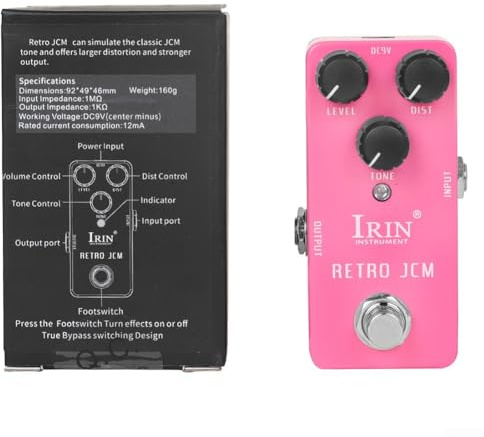Ganzmetallgehäuse Wah Distortion Overdrive Delay Reverb Kompressor Pedal, klarer und detaillierter Ton, perfekt für jedes Setup (Rosa)