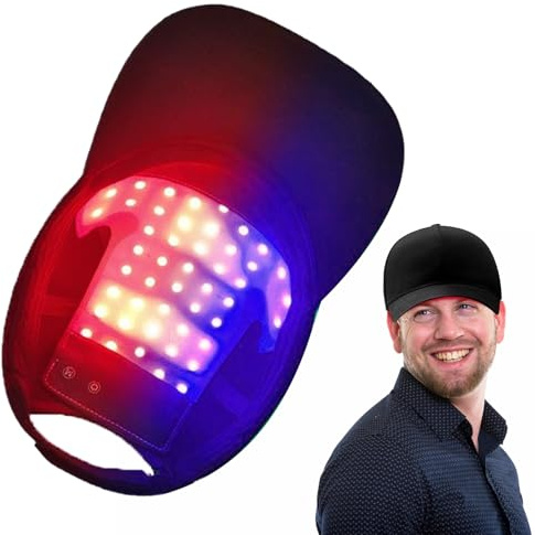 Haarwachstum Cap,LED-Rotlicht und Blauem Therapiehut,Haarwachstums system,Haarwuchs-Mütze Mit 144 Stück Lampenperlen,Pflegekappe, erhöht die Aktivität der Haarfollikel, Haarpflege Anti-Haarausfall