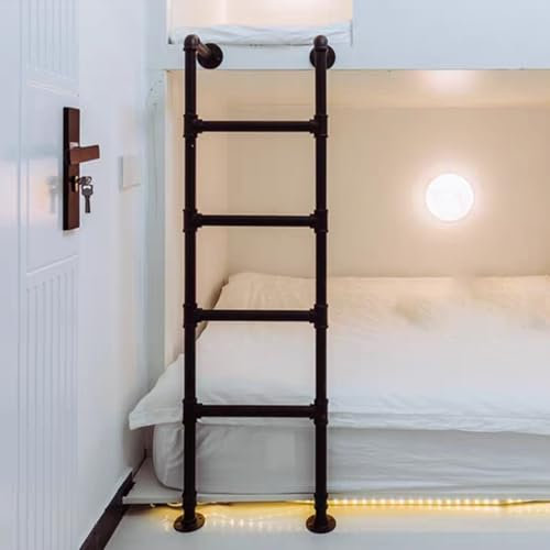 Scaletta per letto a castello in metallo resistente, salvaspazio, facile da installare, altezza 1,2 m e 2,1 m, accesso per soffitta e cantina, supporta fino a 150 kg (105 cm)