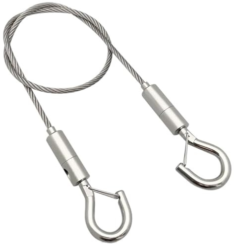 JHSDHYD Drahtseil for 4 mm/5 mm schwere automatische Drahtseil-Federhaken, verstellbare Wäscheleine, Zelt-Leitplankenschloss, Hardware-Zubehör, Belastung 140 kg(4mm Kit,2M)