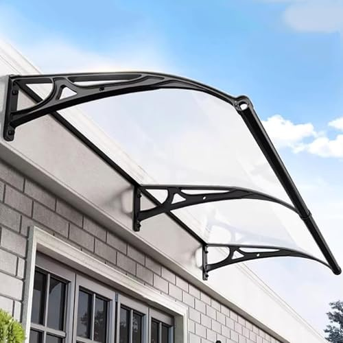 Front Door Canopy Outdoor Awning Patio Roofing Sun Rain Protection with Polycarbonate Roofing Sheets Porch Shade Patio UV Protection