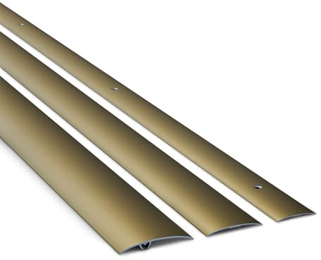 DQ-PP Aluminium Übergangsprofil – Sahara – 40mm – 180cm – Gebohrt inkl. Schrauben – Türleiste – Für Bodenbelag, Laminat, Vinyl – Windschutz – 1,8m Übergangsleiste