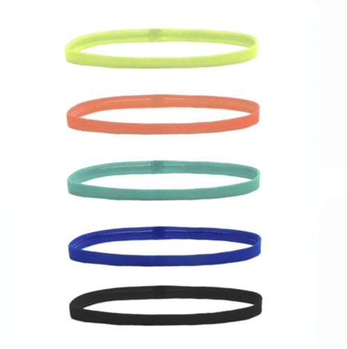 5 Stücke Sport Stirnbänder Unisex + Minikamm stirnband sport Stirnband Dünnes Rutschfestes Haarband für Damen Herren Kinder Schweißband Kopf für Training Yoga & Laufen (OPP Beutel)