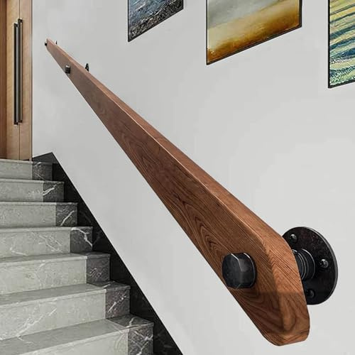 Wooden Handrails for Stairs Staircase Railings Wall Mounted Non-Slip Grab Bar Handrail for Home Indoor Lofts Steps Decking Stairs Solid Wood