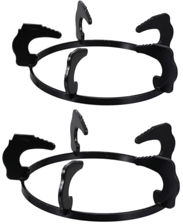 GOOHOCHY Soporte para Estufa De Gas Redondo De Hierro Fundido Negro, Juego De 2 Piezas Diámetro 18.5 Cm y 20.2 Cm, Rejilla Antideslizante para Sartenes y Ollas Cocina Doméstica y Profesional