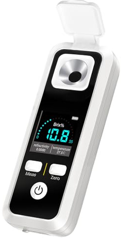 Kethvoz 0–32% Brix Zuckermessgerät, Digitales Refraktometer für Wein mit Temperaturkompensation, Brechungsindex- und Brix-Messung, Must-Have Sugar Meter für Bier, Obst, Gemüse, Getränke