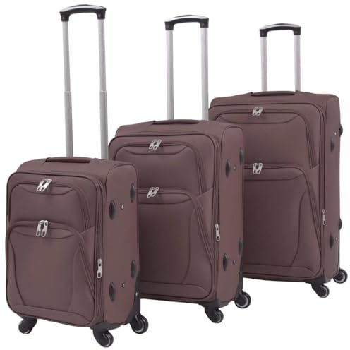 vidaXL Trolley 3-TLG. Stoff 4 Rollen Reisekoffer Koffer Weichgepäck Handgepäck