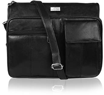 Quenchy London Damen-Umhängetasche aus Echtleder mit 6 Fächern – Großes Handyfach – 4 Kreditkartenfächer – Verstellbarer Schulterriemen – Designer-Satteltasche – QL189M