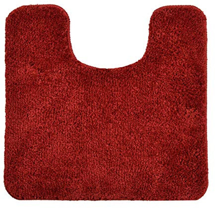 Allure Luxury Deep Pile Microfibre Pedestal Toilet Mat, Non-Slip, 50 x 50cm, Quick Dry & Easy Care (Burgundy)