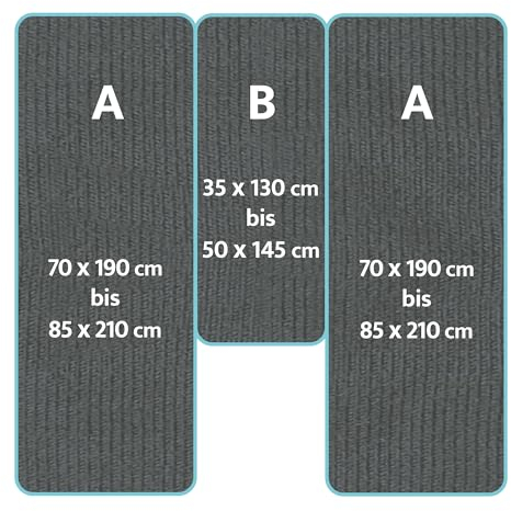 Castejo Spannbettlaken 3er-Set für Wohnmobil oder Wohnwagen - Heckbett - Single-Jersey - Platin - Größe 70x190 cm - 85x210 cm (2X) + 35x130-50x145 (grau)