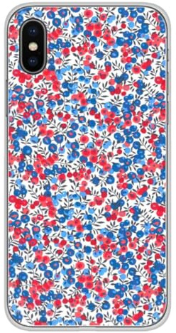 1001coques Coque de Téléphone Compatible pour Apple iPhone X, Apple iPhone XS, Design Liberty Wiltshire Bleu, Imprimée en France, Étui Souple en Silicone, Housse de Protection.