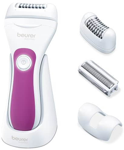 Beurer HL 76 Epilierer, 2-in-1 Epilation und Rasur, breiter und flexibler Epilierkopf mit 42 Pinzetten passt sich den Körperkonturen an zur gründlichen Haarentfernung, wasserfest, helles LED-Licht