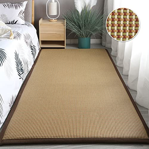 V&U Materasso Futon Giapponese in Rattan di Raffreddamento,Tatami Pieghevole Arrotolabile Tradizionale,Spessore Tappetino Estivo in Tatami per Yoga Zen Room-C 80x200cm(31x79inch)
