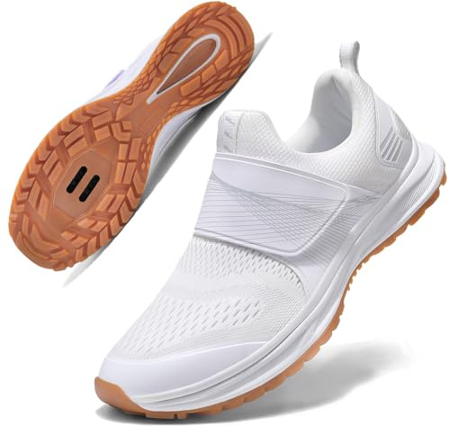 KOFUBOKE Women’s Indoor Cycling Shoes SPD Cleats Compatible White