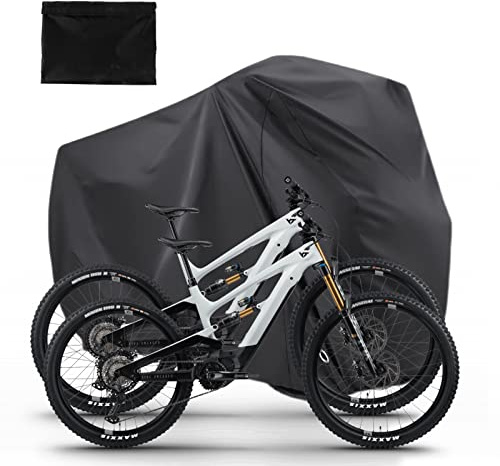 Fahrradabdeckung Wasserdicht, 210T Hochwertige Oxford-Gewebe Reißfestigkeit Fahrrad Schutzhülle, 200 x 110 x 85 CM Fahrradgarage Plane mit Schlossösen Schutz und Beutel (XXL)