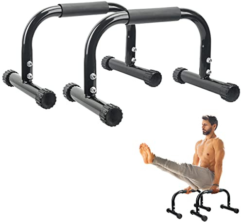 AmazeFan Parallettes Bars, Push Up Bars Strength Training for Handstands, Full Planche & Dips, Calisthenic, Gymnastic, [16.6x10x10in] Push Up Stands Handle for Floor Workouts Calisthenics Equipment