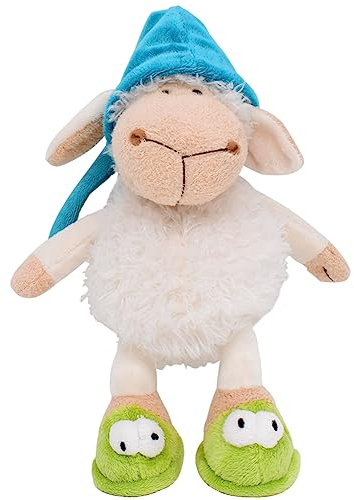 LKNBIF Schaf Plüschkissen, Kuschelschaf Plüschtier, Schaf Plüschtier, Plüschtiere für Kinder, Sofa für Zuhause Kissen (25cm), Blau