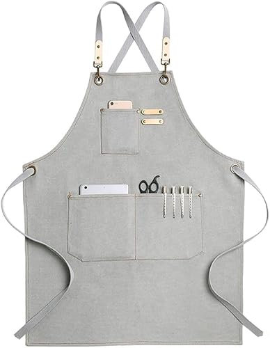 ORLOVA Kochschürze, personalisierte Schürze, Küchenschürze, Segeltuch, Friseur-Arbeitsschürze, Unisex, Kreuzgurt, verstellbar, Salon-Friseurschürze (Farbe: B, Größe: 77 x 60 cm) (Color : D)