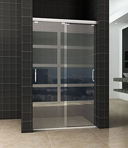 Saqu Slide NischeDuschtür Schiebetür Doppelter 140x200 cm Dusche Duschabtrennung Duschtrennwand Aluminium