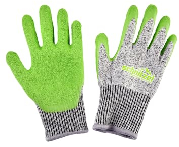 SCHNITZEL Protekto - hochwertige Schnittschutzhandschuhe für Kinder - 5-10 Jahre - Cut Level D - Prüfzertifikat - Arbeitshandschuhe - Gartenhandschuhe - Schnitzhandschuhe Mädchen Jungen (Größe 6)