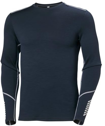 Helly Hansen Hommes LIFA Merino Poids Moyen Crew, Marine 2.0, L
