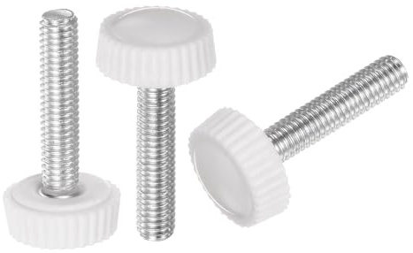 QUARKZMAN 20 Stück Rändelschraube M5 x 30mm Flügelschrauben mit Gewinde, Rundkopf Klemmschrauben Befestigungsschraube Klemmknöpfe Drehknopf für Möbel Modellbau Maschinen Geräte, Weiß