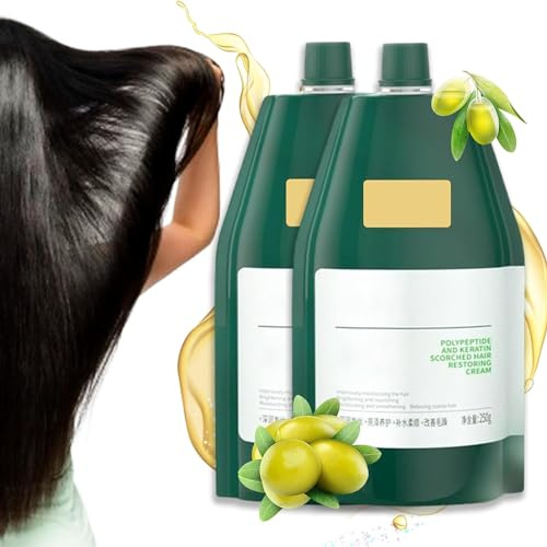IFFANY Crema hidratante y suavizante de queratina polipéptido, Crema reparadora de daños en el Cabello, Crema reparadora de Cabello dañado, acondicionador de queratina polipéptido